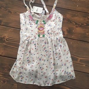 NWT Free People Tank XS Floral Beaded Babydoll Fit